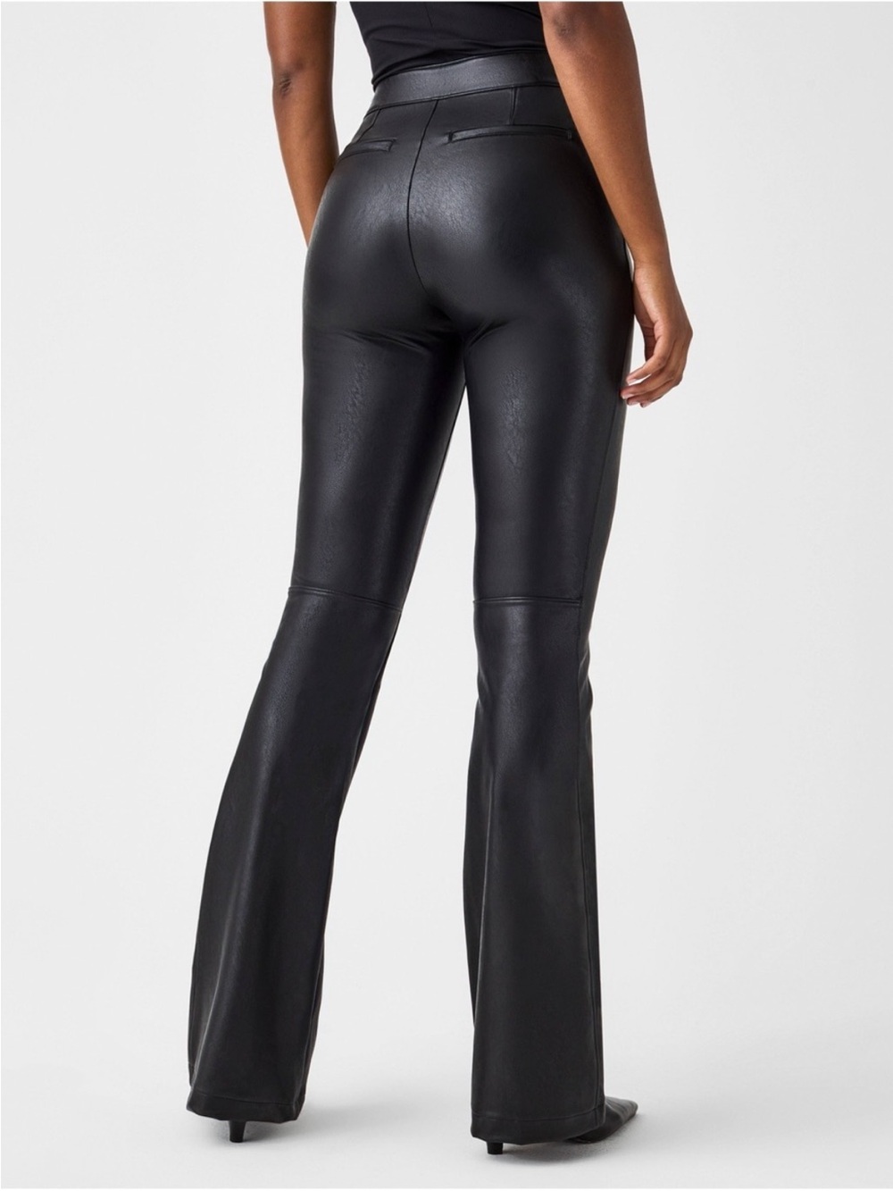 Spanx pull on flared leather pants